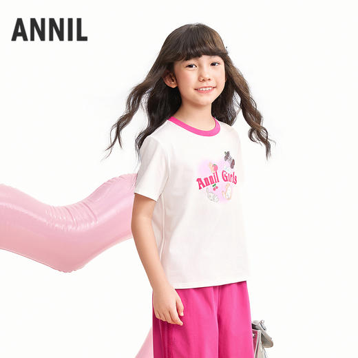 【实体店同款】女童短袖针织衫夏季新款安奈儿童装AG621244 商品图2
