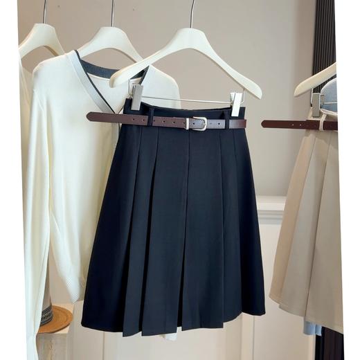 【韩系学院风百褶半身裙】春夏新款 高腰显瘦百搭遮肚子西装中裙 商品图1