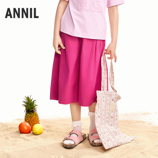 【实体店同款】女童全腰梭织七分裤夏季新款安奈儿童装AG626233 商品图1