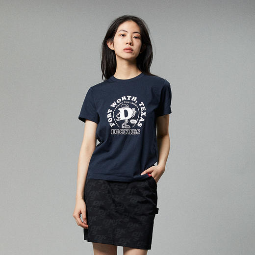 Dickies24春夏新品 前胸D字母印花卡通图案女式短袖T恤 商品图7