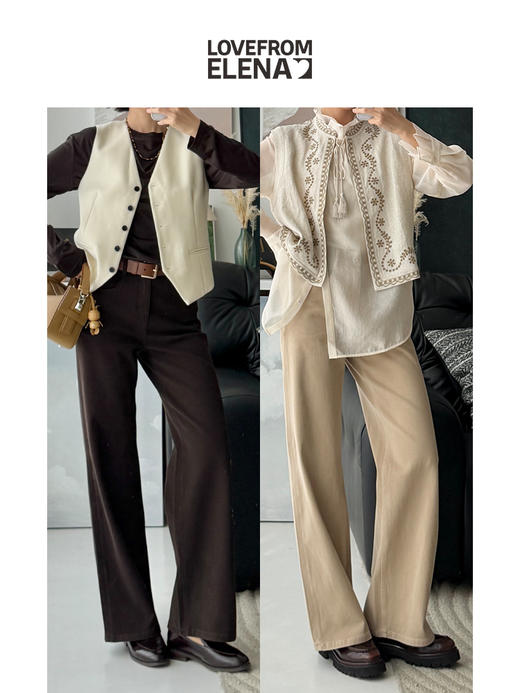 0401上新｜莱卡双芯弹力面料 复古高级感 高腰显瘦直筒牛仔裤 商品图0