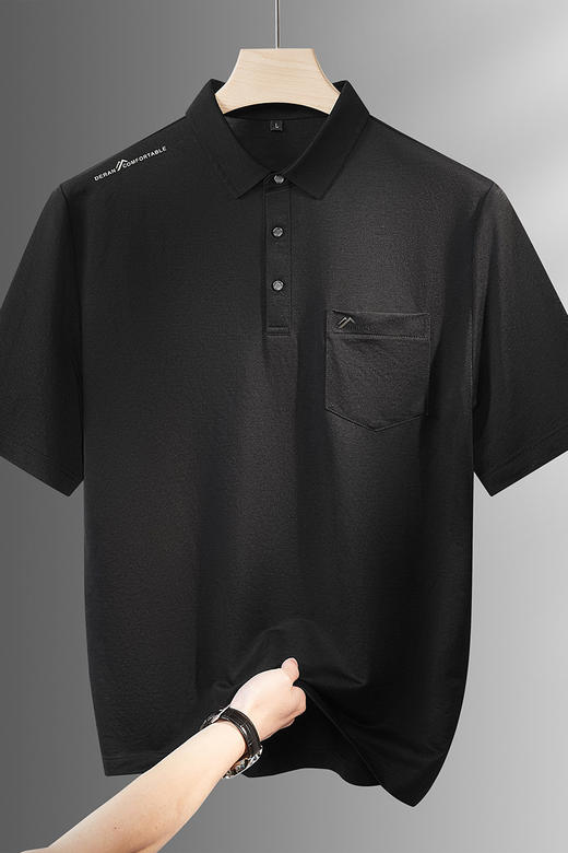 【DPF】【亚麻棉】大依优型大码男装夏季透气短袖POLO衫商务休闲上衣T恤 商品图5