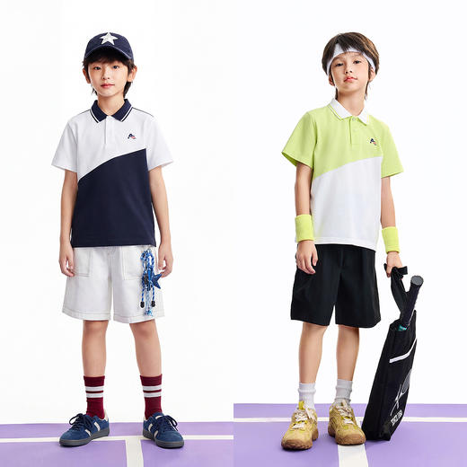 男童翻领短袖针织衫夏季新款安奈儿童装EB621679 商品图3