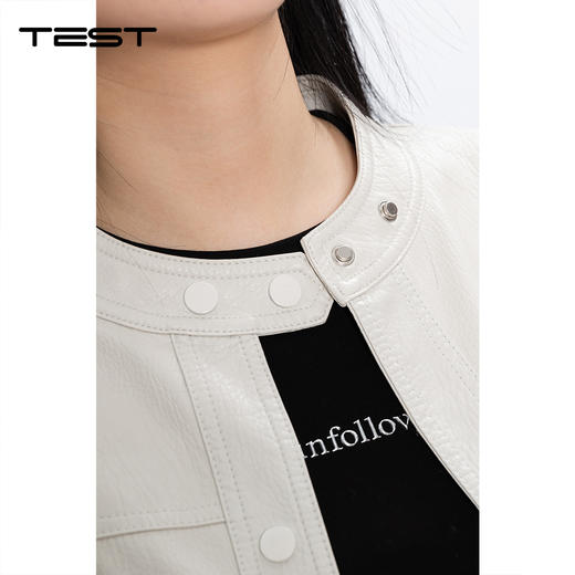 春上新甜酷修身显瘦气质百搭PU皮夹克2261049 商品图5