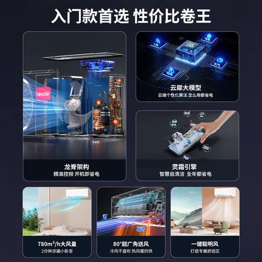 海尔出品统帅空调超省电1.5匹空调挂机壁挂式AI省电新一级变频节能自清洁以旧换新KFR-35GW/LPA1-1 商品图1