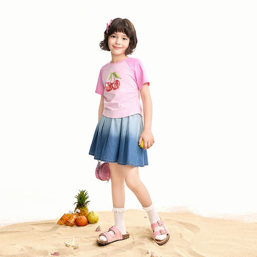 【实体店同款】女童短袖针织衫夏季新款安奈儿童装AG621243 商品图3