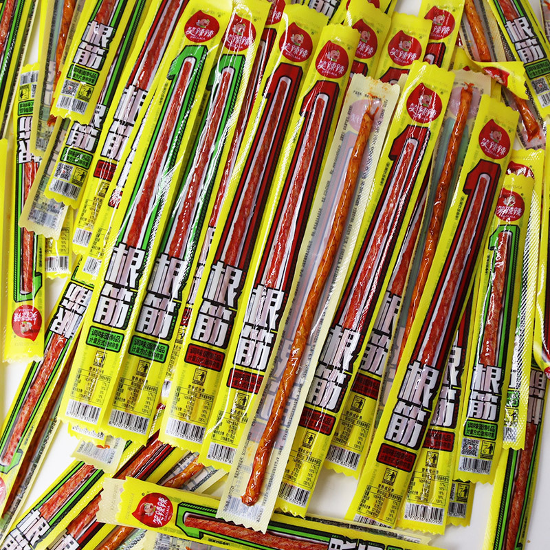 【超长筋道！嚼劲拉满】一根筋牛筋辣条网红休闲食品小吃零食童年儿时怀旧小辣条。xb