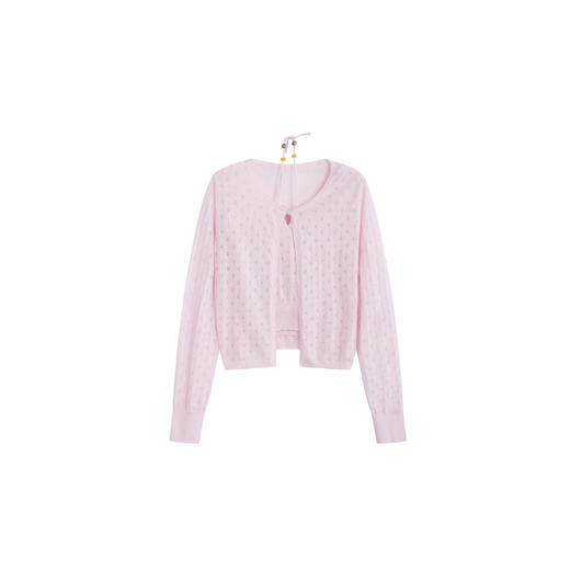 HERLIAN 2026年夏季新品提花镂空吊带开衫两件套女士针织衫 商品图4