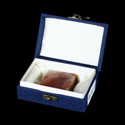 孤品18040老挝石红花冻石带皮素章藏书章书画闲章1.7*4.4*4.3cm 商品图5