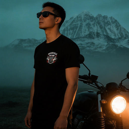自由基地夏季新款马年图案机车创意印花设计motocycle队服短袖T恤 NMT-2262 商品图1