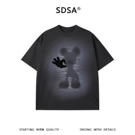 SDSA男装2026新款高贵轻奢简约卡通印花圆领短袖T恤百搭宽松上衣