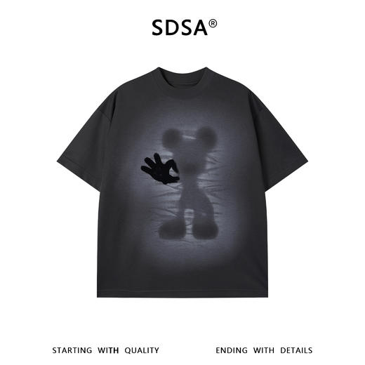 SDSA男装2026新款高贵轻奢简约卡通印花圆领短袖T恤百搭宽松上衣 商品图0