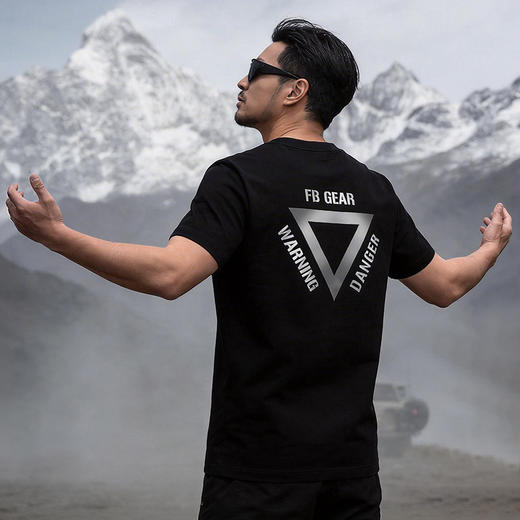 自由基地夏季新款简约个性反光印花标志短袖T恤战术搭配透气汗衫 NMT-2263 商品图1