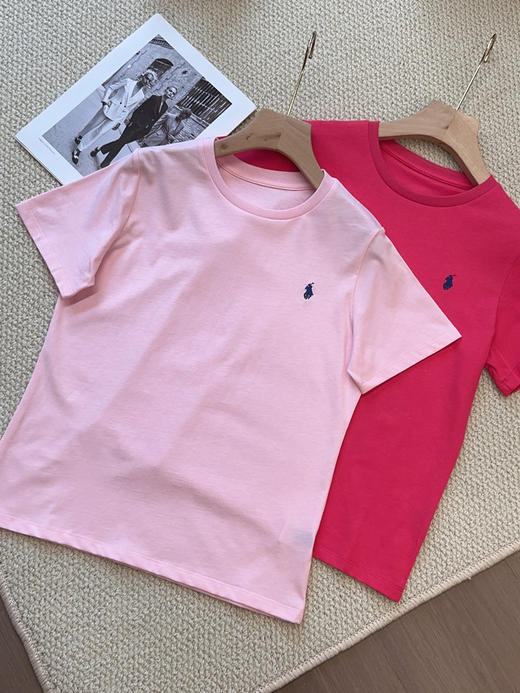 撤货清仓59元2件！！！拉夫同款经典刺绣女款小短袖    春夏纯棉九色打底衫 商品图1