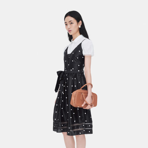 HERLIAN 2026年夏季新品蝴蝶结装饰复古波点连衣裙蕾丝背心裙 商品图1