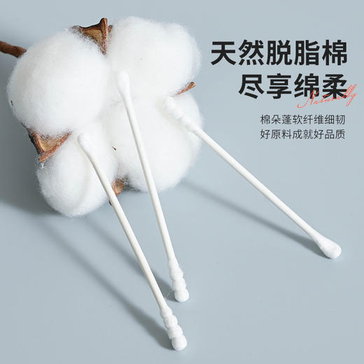 【为清洁而生❗️家用双头棉签】螺旋纹理设计，深度清洁耳道、缝隙，吸附污垢更彻底，化妆卸妆、清洁死角超好用，挖耳勺耳道专用棉棒一次性化妆双头棉花棒L 商品图2