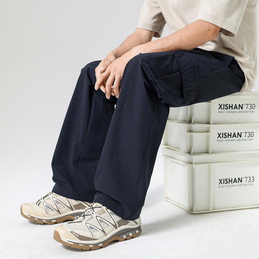 gxgjeans男装26夏款登山户外运动工装裤抽绳系带纯色男士休闲裤宽松阔腿裤K&C 商品图5