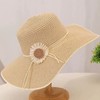 夏季新款时尚花朵百搭波浪帽子显脸小可折叠防晒遮阳帽太阳帽草帽 商品缩略图1