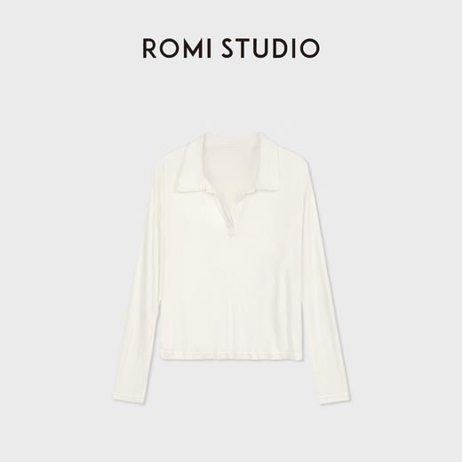 ROMI STUDIO“肤感至上”桑蚕丝混纺独特翻领长袖上衣 RWDSS03165 商品图2