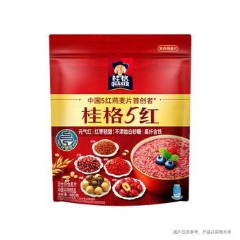 桂格（QUAKER）5红混合即食燕麦片480克 添加枸杞 添加红枣 添加桂圆 商品图5