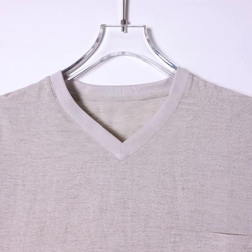 SDSA男装2026新款高贵轻奢简约休闲口袋拼接V领长袖T恤百搭上衣 商品图1