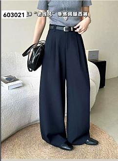 603021时尚气质老钱风阔腿西裤 商品图0