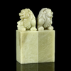 孤品18032青田石情侣对章封门冻石古兽钮 2.5*2.5*7.5cm 商品缩略图1