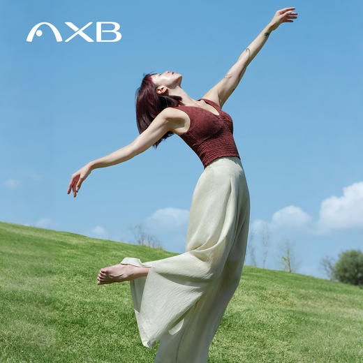 爱暇步2026春夏新款度假风高腰阔腿裤天丝亚麻内观流显瘦瑜伽裤薄 商品图4