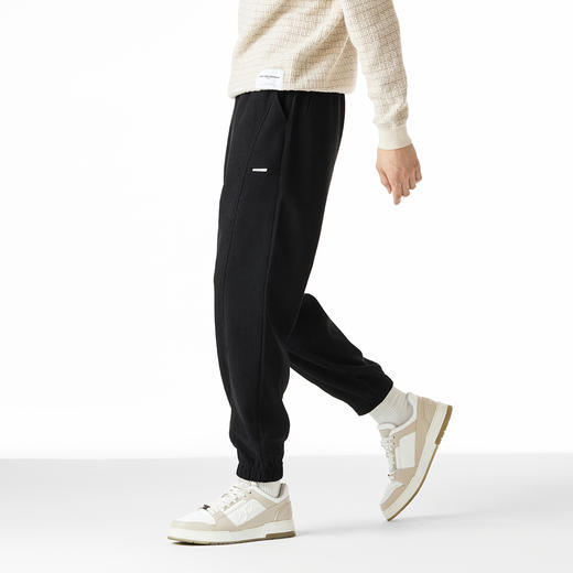 gxgjeans男装男士休闲裤25春新款纯色宽松舒适百搭卫裤运动校园束脚裤男K&C 商品图4