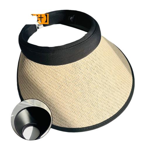 新款发卡大檐防晒草帽夏骑车防紫外线空顶帽太阳帽防晒遮阳帽 商品图4