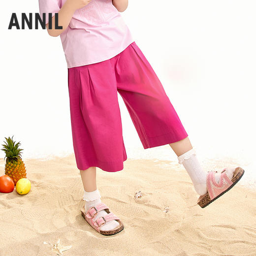 【实体店同款】女童全腰梭织七分裤夏季新款安奈儿童装AG626233 商品图2
