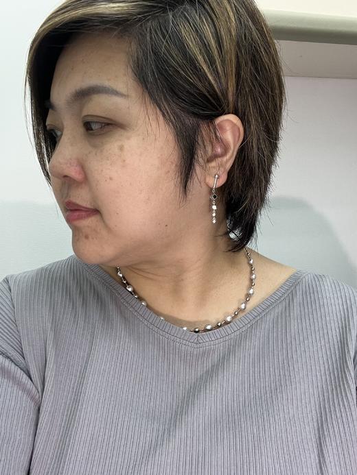 【日本溯源之旅】瘦脸神器 14k金玛瑙钻石耳夹 夏日耳线款熊猫配色 钻石0.44ct 立体几何造型 质感在线  经典弹力夹 3.9g（展会产品拍下后不支持7天无理由退换货） 商品图3