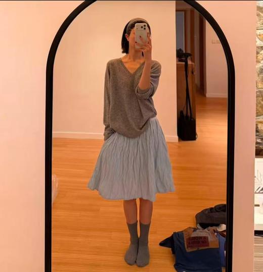 ROMI STUDIO"松弛灵动"金属丝可定型低腰A摆半身裙 RWDSXY2427 商品图6