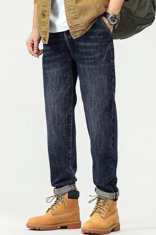 【DYG】大依优型大码男装春季弹力牛仔裤美式复古显瘦小脚裤长裤牛仔裤 商品图5