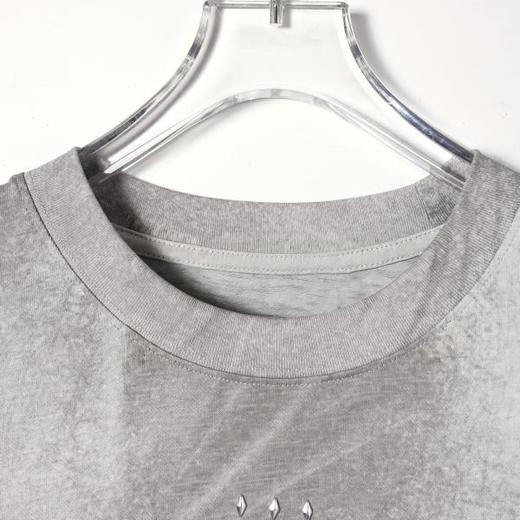 SDSA男装2026新款轻奢国潮复古做旧扎染三粒扣装饰宽松短袖T恤 商品图2