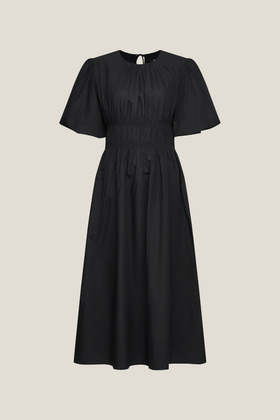 G2000女装SS26商场新款领口皱褶泡泡袖连衣裙61233200