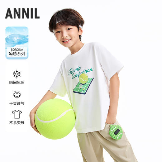 男童圆领短袖针织衫夏季新款安奈儿童装EB621680 商品图0