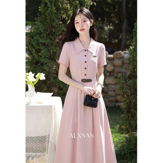 鹿向南「雾粉简讯」法式浪漫气质甜美女春夏季新款通勤百搭连衣裙 商品图0