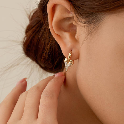 【浓烈的爱】S925纯银爱心镶钻耳饰【RSX-ES3754】 商品图1