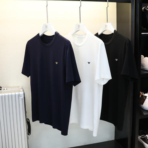 原单高端男女同款新型羽毛蛋白纤维蜜蜂刺绣T恤 商品图8