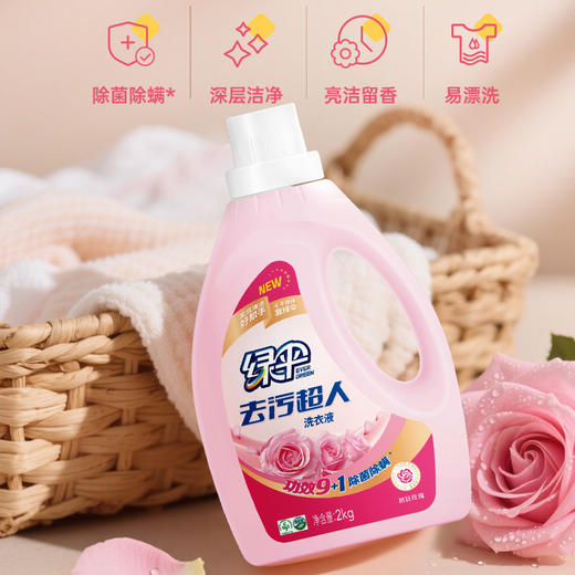 绿伞去污超人洗衣液(初晨玫瑰)2kg 商品图0