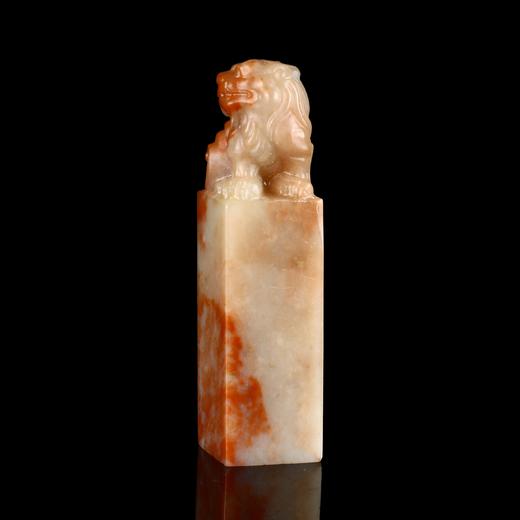 孤品18023老挝石红花粉冻石古兽姓名章闲章2.0*2.0*8.0cm 商品图1