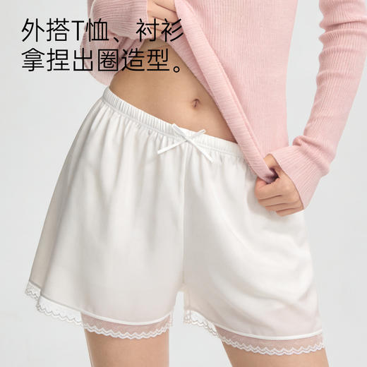 回购N次的冰丝安全裤【狄菲俪诗--凉感冰丝居家安全裤】冰感丝滑日系蕾丝、宽松版型松紧腰头设计、吸湿透气垂软速干、不卷边不勒肉防走光、松弛感居家外穿皆可~ 商品图5