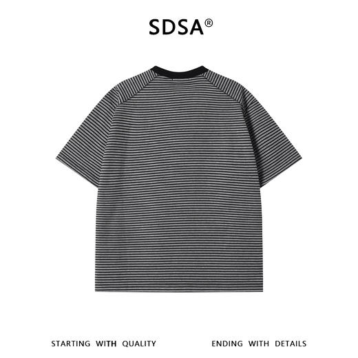 SDSA男装2026新款高贵轻奢潮牌时尚撞色斜纹圆领短袖T恤百搭上衣 商品图1