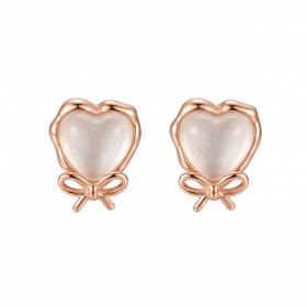 【宏艺珠宝】迷你·桃心蜜语·银s925耳饰