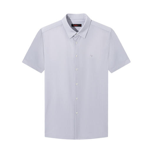 【含桑蚕丝/条纹衬衫】柒牌男装2026春新款上衣休闲针织短袖衬衫 130A70840 商品图4