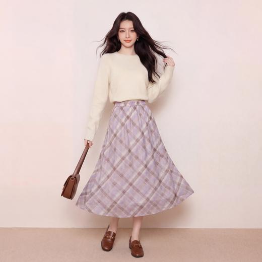 奢姿大码女装2026夏季减龄格纹半身裙胖妹妹松紧腰时尚百搭裙子9962460102 商品图3