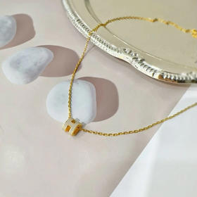 爱马仕 mini H 大象灰色 陶瓷 项链