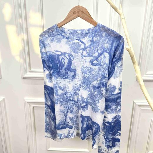 山水水墨~水溶羊毛圆领针织宽松显瘦长袖 商品图5