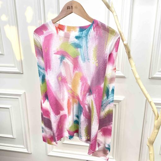 山水水墨~水溶羊毛圆领针织宽松显瘦长袖 商品图2